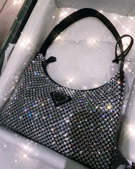 sparkle prada purse|rhinestone prada bag.